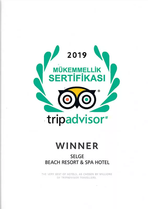 Tripadvisor 2019 Mükemmellik Sertifikası